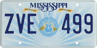 MS license plate ZVE499
