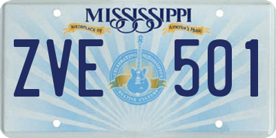 MS license plate ZVE501