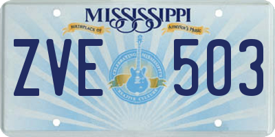 MS license plate ZVE503
