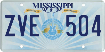 MS license plate ZVE504