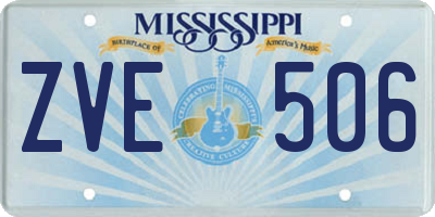 MS license plate ZVE506