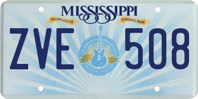 MS license plate ZVE508