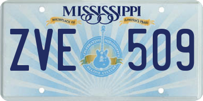 MS license plate ZVE509