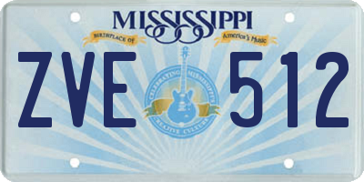 MS license plate ZVE512