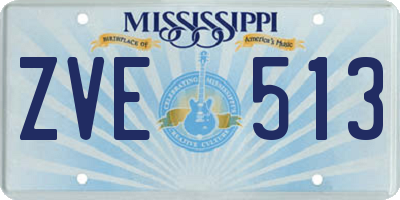 MS license plate ZVE513