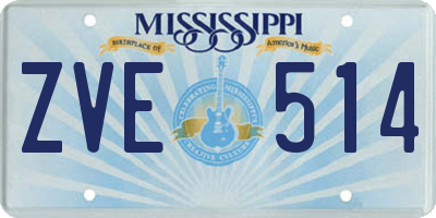 MS license plate ZVE514