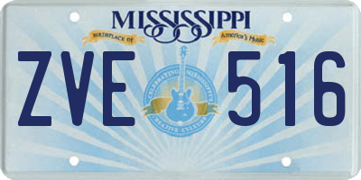 MS license plate ZVE516