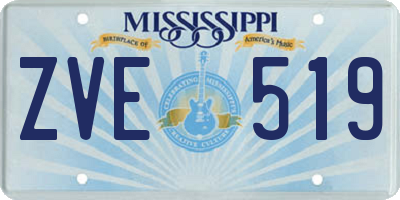 MS license plate ZVE519