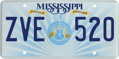 MS license plate ZVE520
