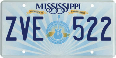 MS license plate ZVE522