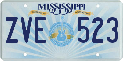 MS license plate ZVE523
