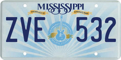 MS license plate ZVE532
