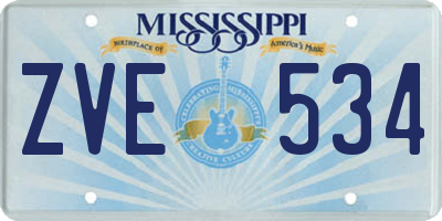 MS license plate ZVE534