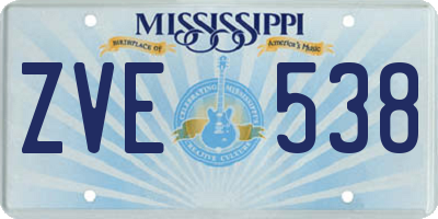 MS license plate ZVE538