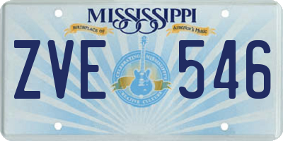 MS license plate ZVE546