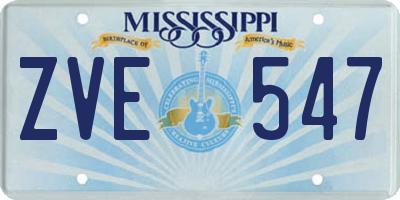 MS license plate ZVE547