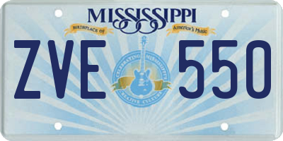MS license plate ZVE550