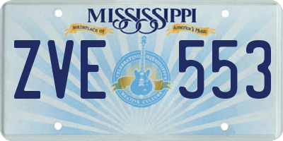 MS license plate ZVE553