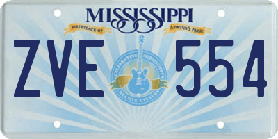 MS license plate ZVE554