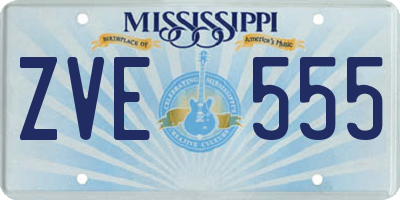 MS license plate ZVE555