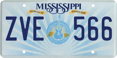 MS license plate ZVE566
