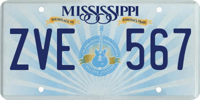 MS license plate ZVE567