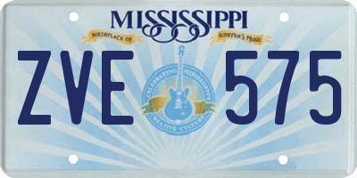 MS license plate ZVE575