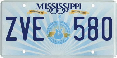 MS license plate ZVE580