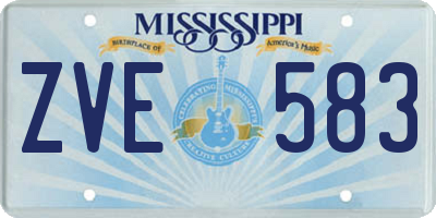 MS license plate ZVE583
