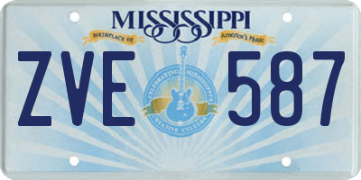 MS license plate ZVE587
