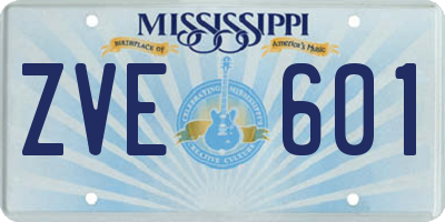 MS license plate ZVE601