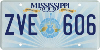 MS license plate ZVE606