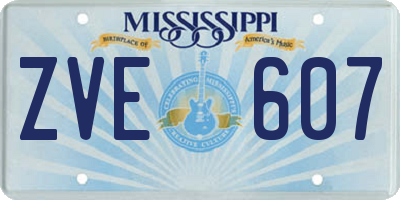 MS license plate ZVE607