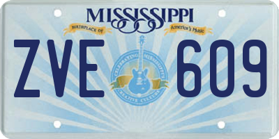 MS license plate ZVE609