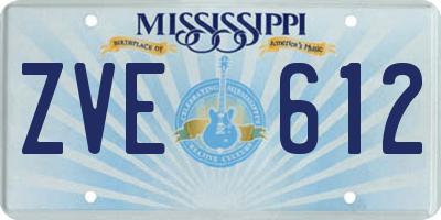 MS license plate ZVE612