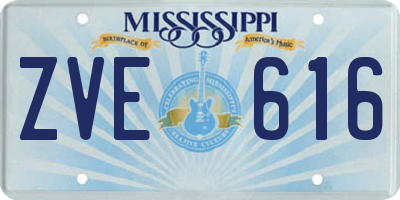 MS license plate ZVE616