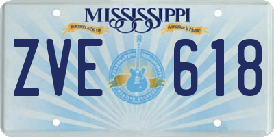 MS license plate ZVE618