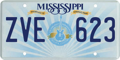 MS license plate ZVE623