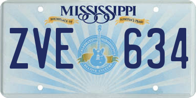 MS license plate ZVE634