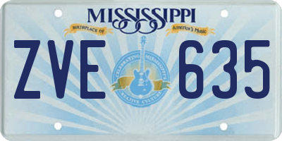 MS license plate ZVE635