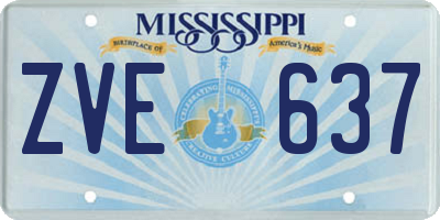 MS license plate ZVE637