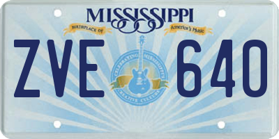 MS license plate ZVE640