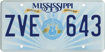 MS license plate ZVE643