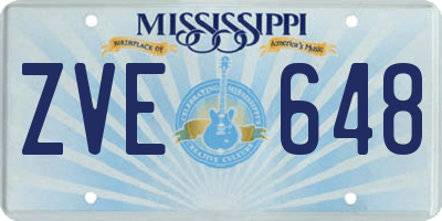MS license plate ZVE648