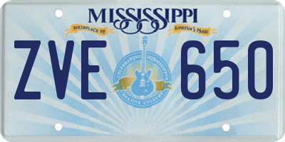 MS license plate ZVE650