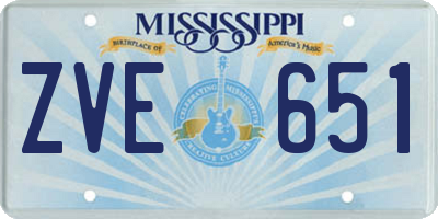 MS license plate ZVE651