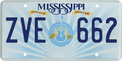 MS license plate ZVE662