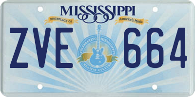 MS license plate ZVE664