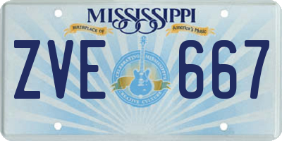 MS license plate ZVE667