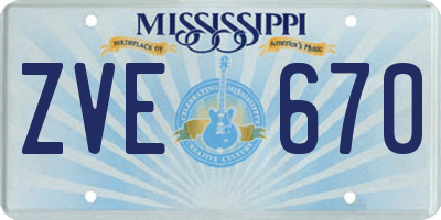 MS license plate ZVE670